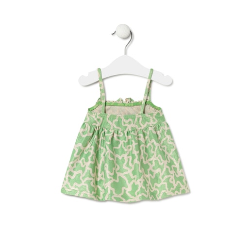 Vestido de alças de menina Glit verde