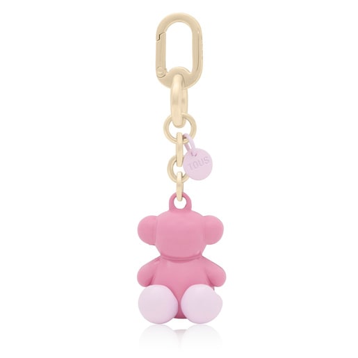Pinkfarbener Metall-Schlüsselanhänger Bold Bear