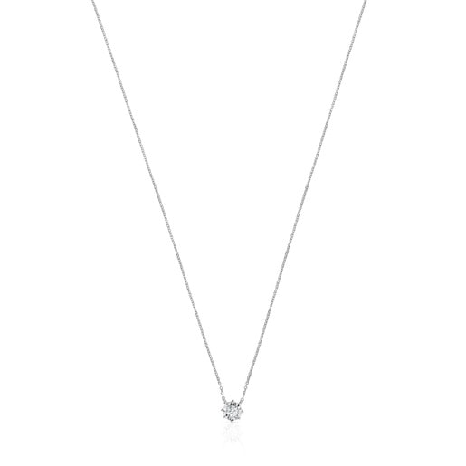 White gold Les Classiques Necklace with small Diamond rosette | TOUS