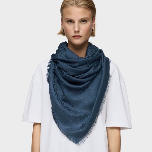 Foulard quadrato grigio scuro grande TOUS MANIFESTO