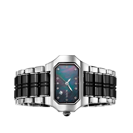 Steel Bel-air Watch with Diamonds