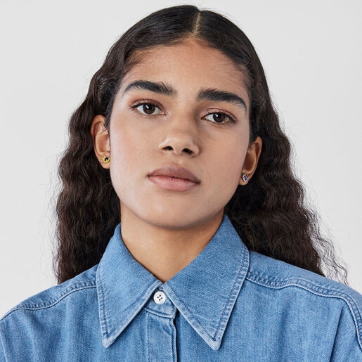 מארז עגילי TOUS Vibrant Colors מכסף עם אבני חן ואמייל