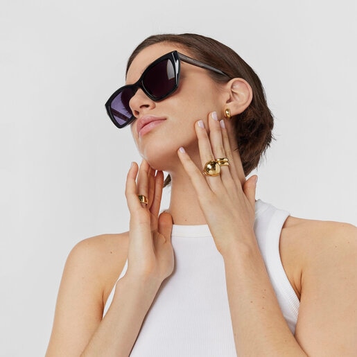 ブラック サングラス Pale Square