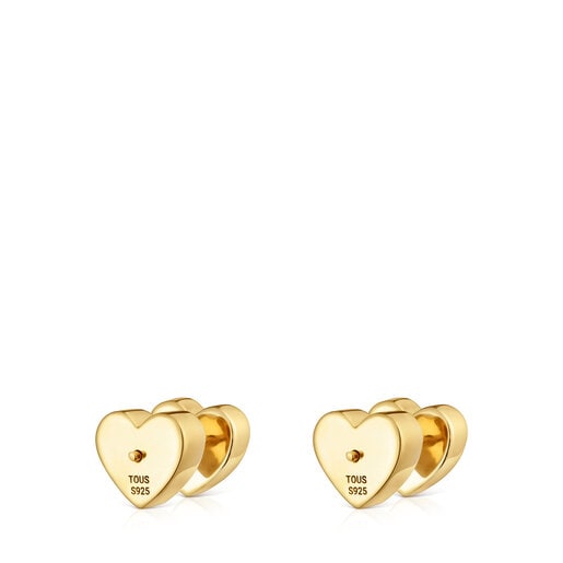 18kt gold-plated silver heart Earrings with rhodolites TOUS 1950