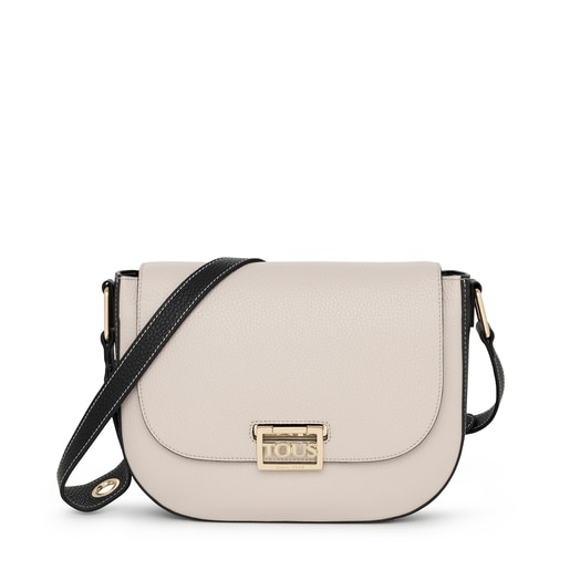 Sac à bandoulière TOUS Legacy moyen en cuir beige et noir