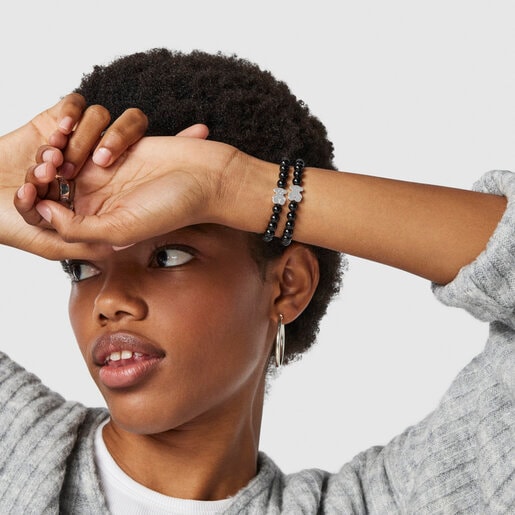 Silver Sweet Dolls Bracelet with Onyx