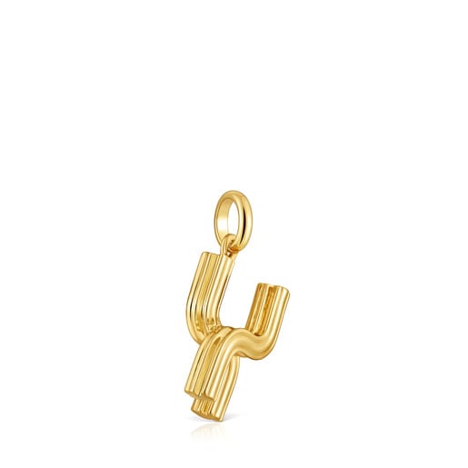 Medium 18kt gold plating over silver letter X Pendant TOUS Alphabet