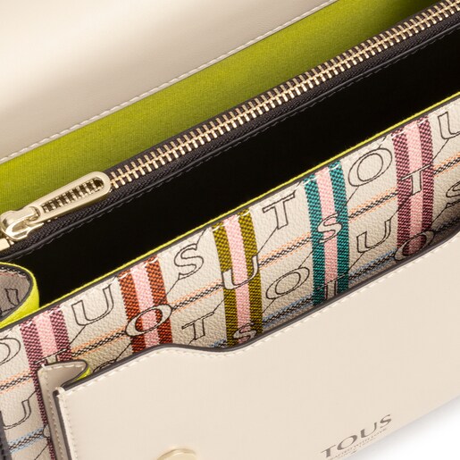 Бежево-черная сумка-кроссбоди Audree TOUS Crossroad среднего размера