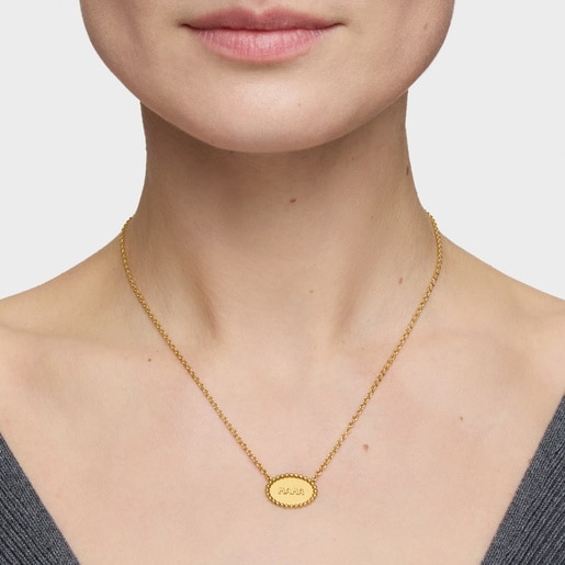 Short Necklace with 18kt gold plating over silver plaque TOUS Mama