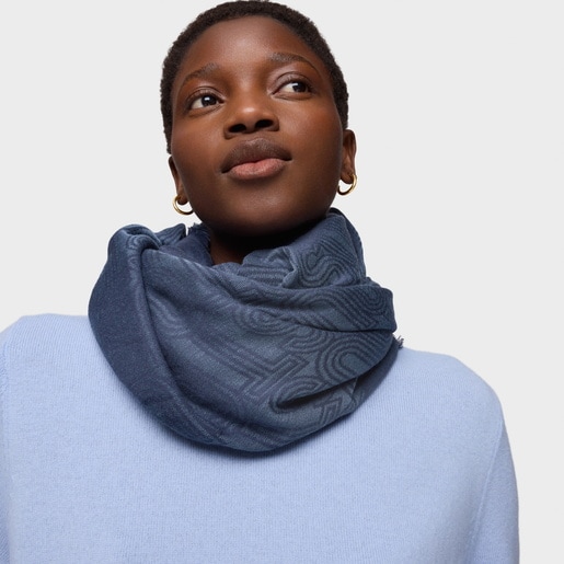 Pañuelo azul marino TOUS Silhouette Jacquard