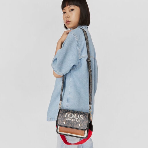 תיק צד Audree Kaos Icon בגודל קטן בצבעי שחור ובז'