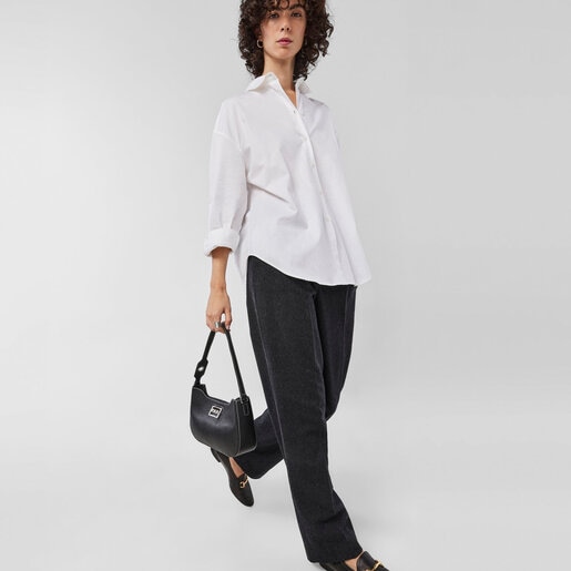 Черная кожаная сумка-багет TOUS Legacy