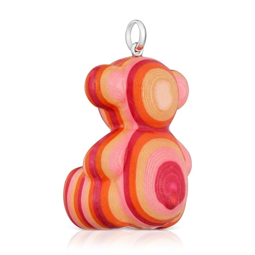 Pendentif ourson en argent et papier recyclé 40 mm Bold Bear