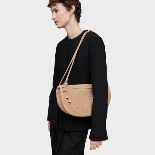 Bolso de hombro arena TOUS Halfmoon