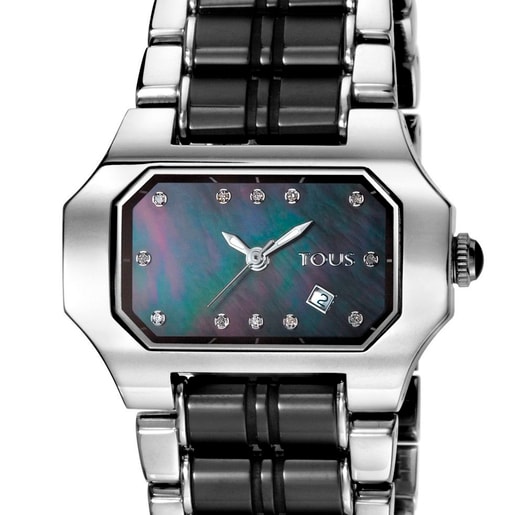 ダイヤモンドが付いたステンレス腕時計 Bel-air