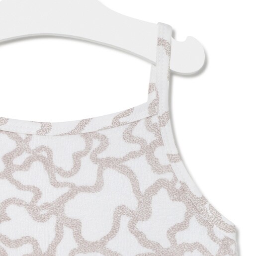 Girls short terry playsuit in Kaos beige