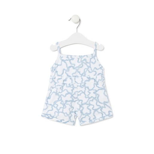 Girls short terry playsuit in Kaos blue