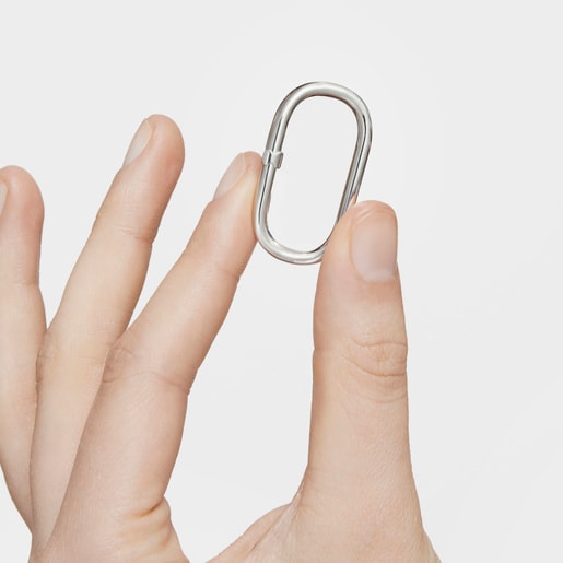 Extra-large silver Ring Hold Oval