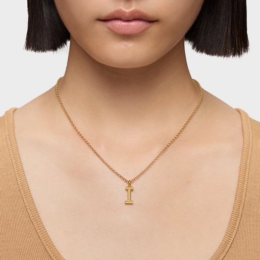 Medium 18kt gold plating over silver letter I Pendant TOUS Alphabet