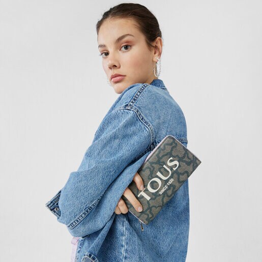 Billetera mediana negra y malva Kaos Legacy