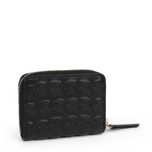 Medium Black Leather Sherton Change purse | TOUS