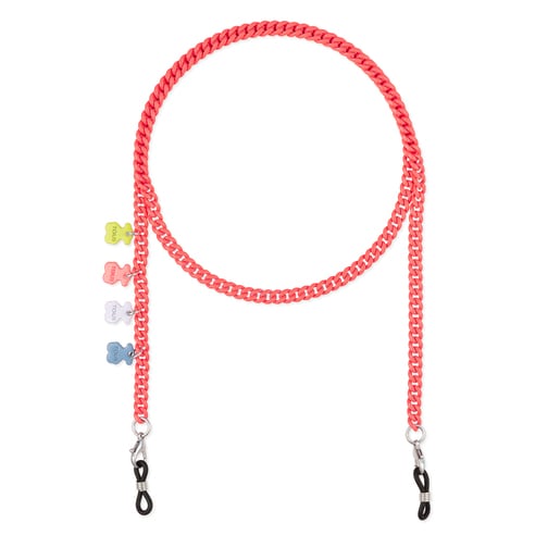 ピンクのマスクとメガネ用チェーン Bears Chain