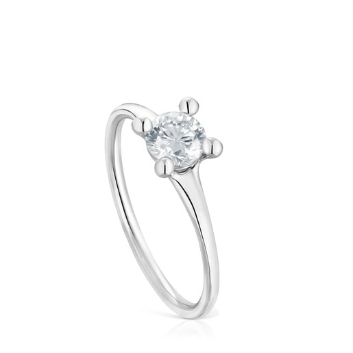 Anell solitari de platí amb diamant creat al laboratori 0,50 ct Shine LGD