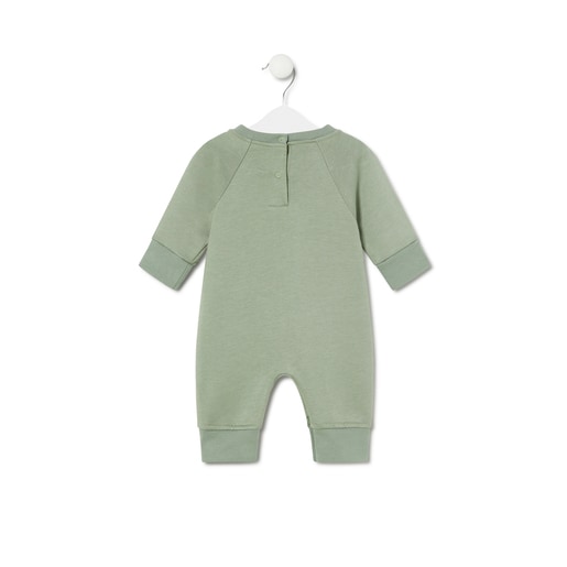 Baby playsuit with ears in Classic green