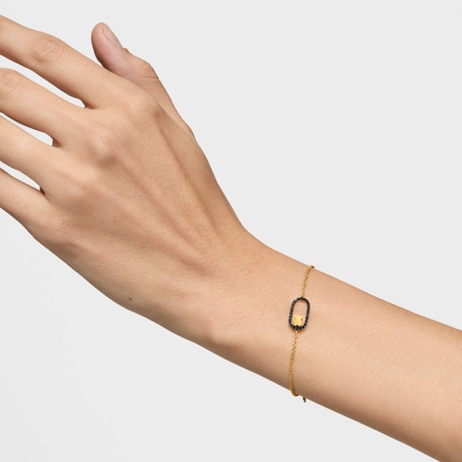 Pulsera cadena con espinelas y baño de oro 18 kt sobre plata Camille