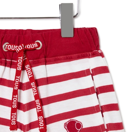 Boys striped Bermudas in Casual red