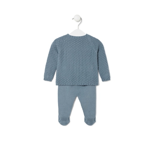Conjunto de punto de bebé Tricot azul