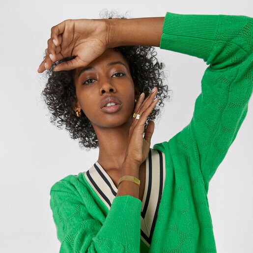 Браслет Mesh из стали с золотистым ионным напылением