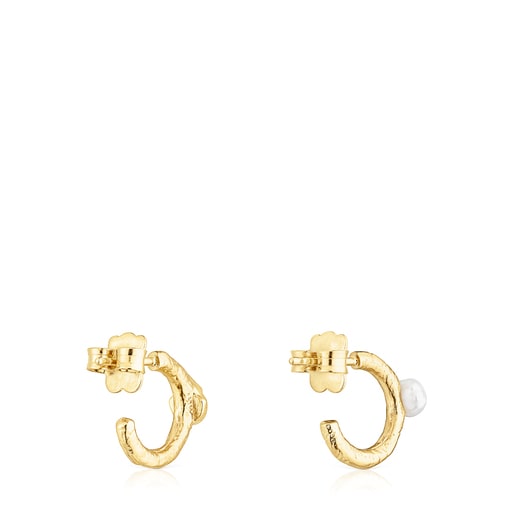 Silver vermeil Oceaan Duna Hoop earrings with pearl