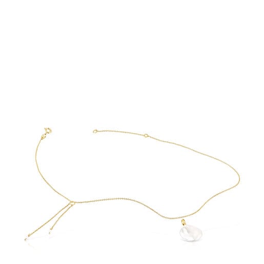 Silver Vermeil Nenufar petal Necklace with Pearl