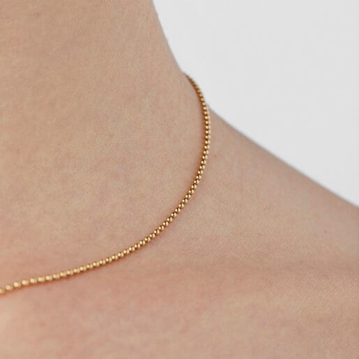 שרשרת כדורי זהב 18K קראט בסגנון צ'וקר