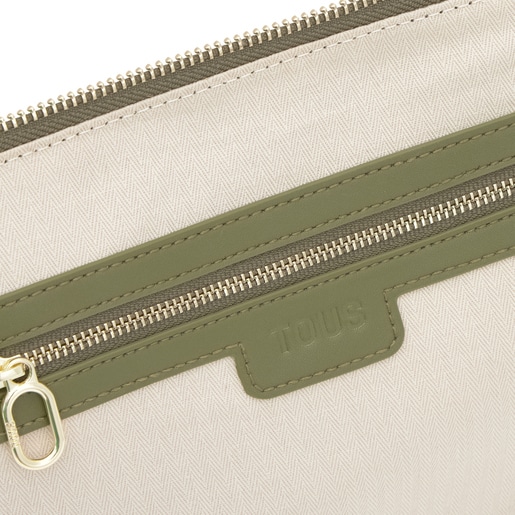 Bandolera de piel verde oliva TOUS Fold