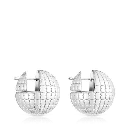 Silver TOUS St. Tropez Disco bear ball Earrings 20 mm