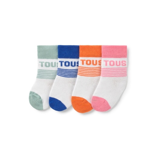 Pack of 4 pairs of baby socks in SSocks blue