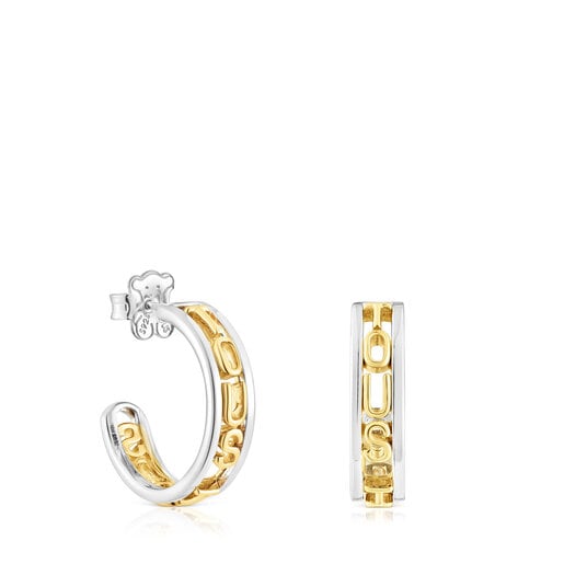 Silver and silver vermeil Hoop earrings Logo | TOUS