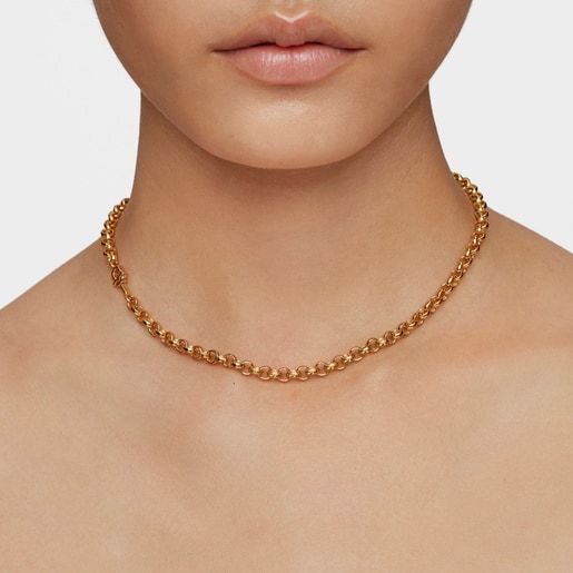 Short 40 cm Necklace with 18kt gold plating over silver TOUS MANIFESTO