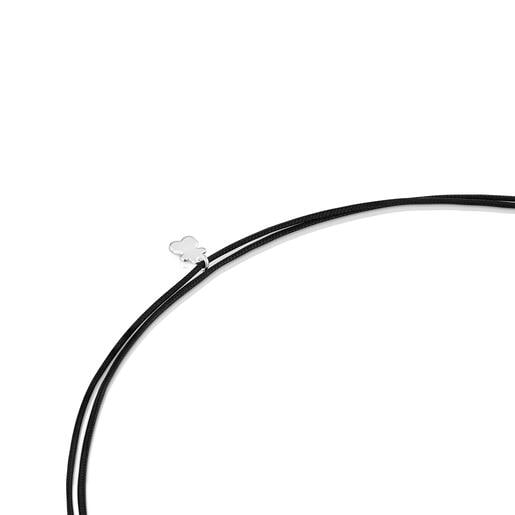 Collar de plata, nylon negro y ónix TOUS Unlock
