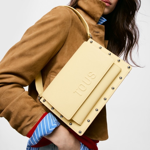 Medium yellow Crossbody bag TOUS Audree Studs