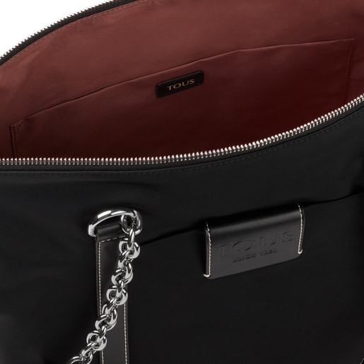 Large black Empire Soft Chain Tote bag