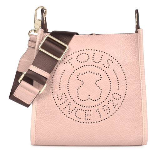 Μικρή ροζ παλ τσάντα Ώμου Leissa από Δέρμα