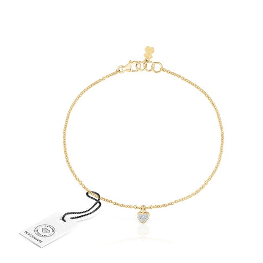 San Valentin Bracelet in gold with diamonds and a heart motif