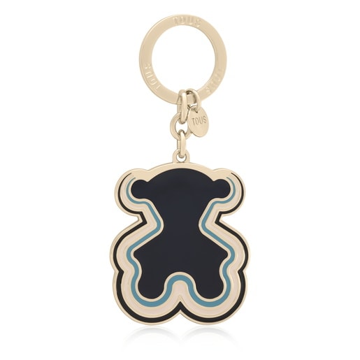 Dark blue and gold-colored Key ring Bear Waves