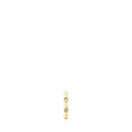 Kruhová náušnica so zlatými guľôčkami a diamantmi Les Classiques