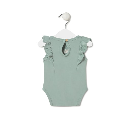 Baby bodysuit with ruffles in Classic mist