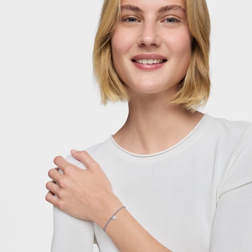 سوار مرن مُرصّع بالإيوليت وقلب من الفضة من تشكيلة TOUS Motifs