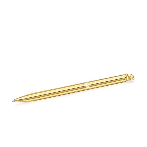Gold-colored chromed Pen with Bold Bear